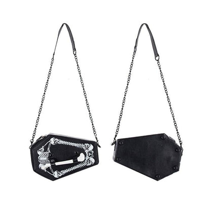 Sac en forme de cercueil gothique -  style streetwear - Sac gothique en forme de cercueil pour un style audacieux