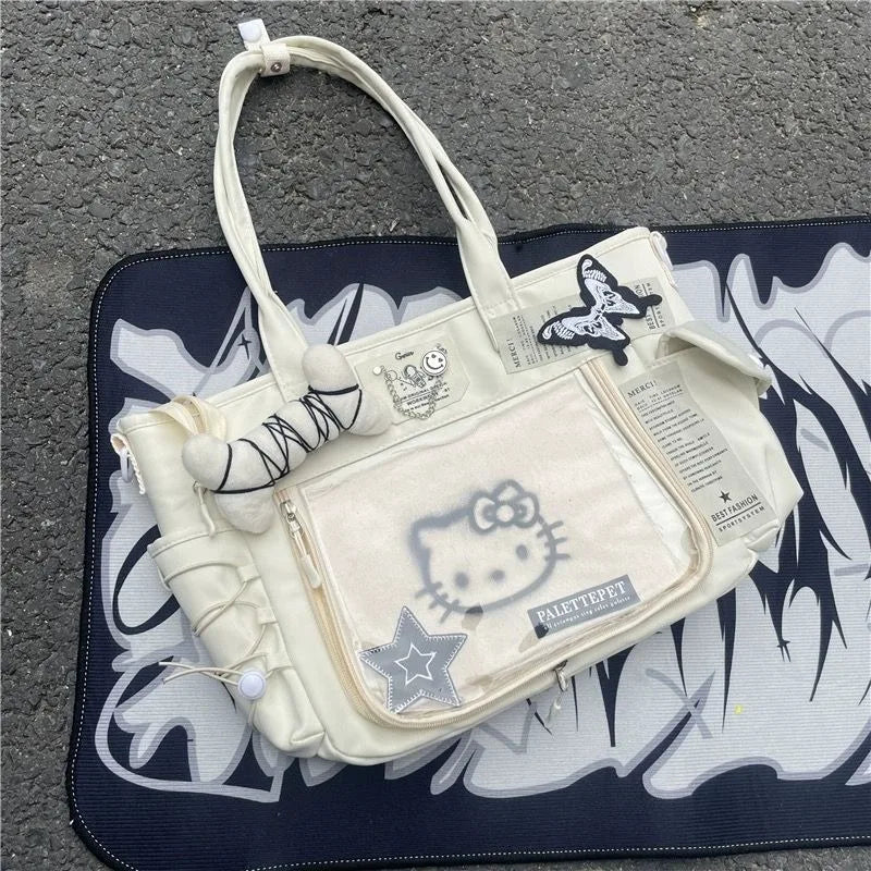 Sac fourre-tout Hello Kitty -  mode y2k - Sac fourre-tout Hello Kitty tendance et pratique