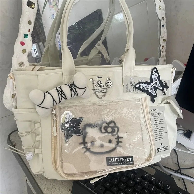 Sac fourre-tout Hello Kitty -  sac pratique - Sac fourre-tout Hello Kitty tendance et pratique