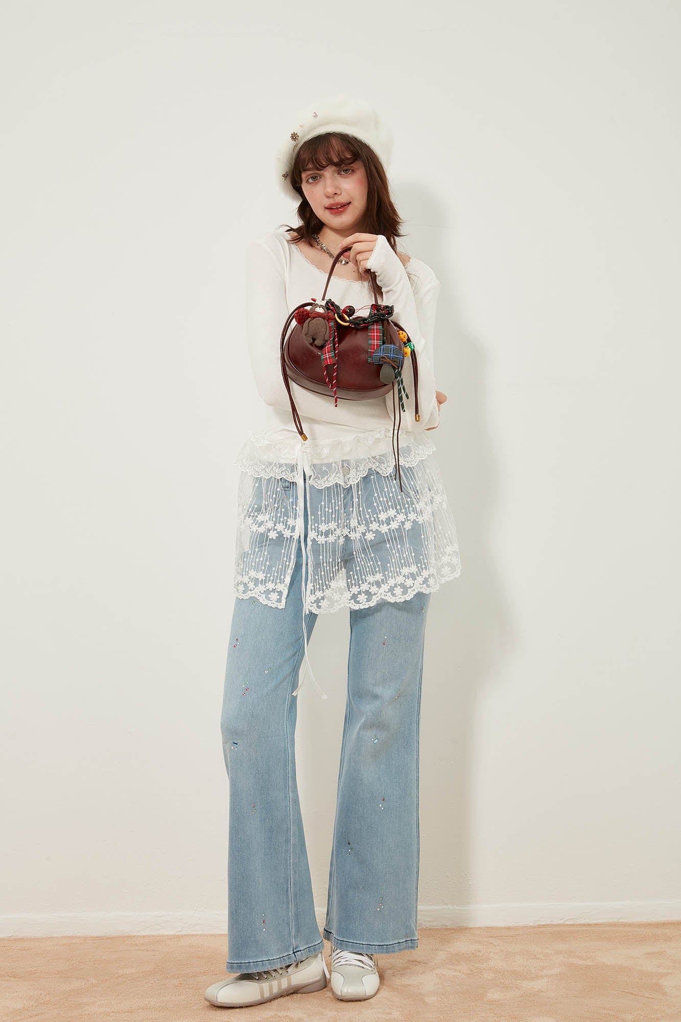 Sac Froncé Cerise Délice -  charms ludiques - Sac Froncé Cerise Délice pour un style moderne et chic