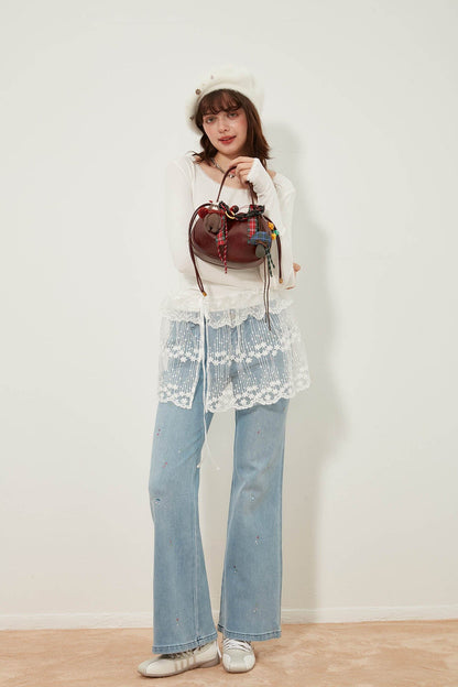 Sac Froncé Cerise Délice -  charms ludiques - Sac Froncé Cerise Délice pour un style moderne et chic