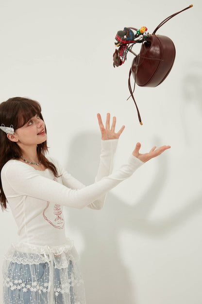 Sac Froncé Cerise Délice -  sac rouge - Sac Froncé Cerise Délice pour un style moderne et chic