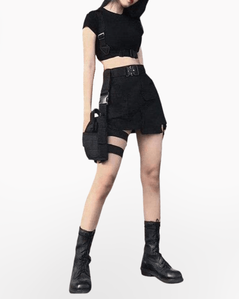 Sac à jambes et sangle multi-usages -  accessoire streetwear - Sac à jambes noir résistant et polyvalent