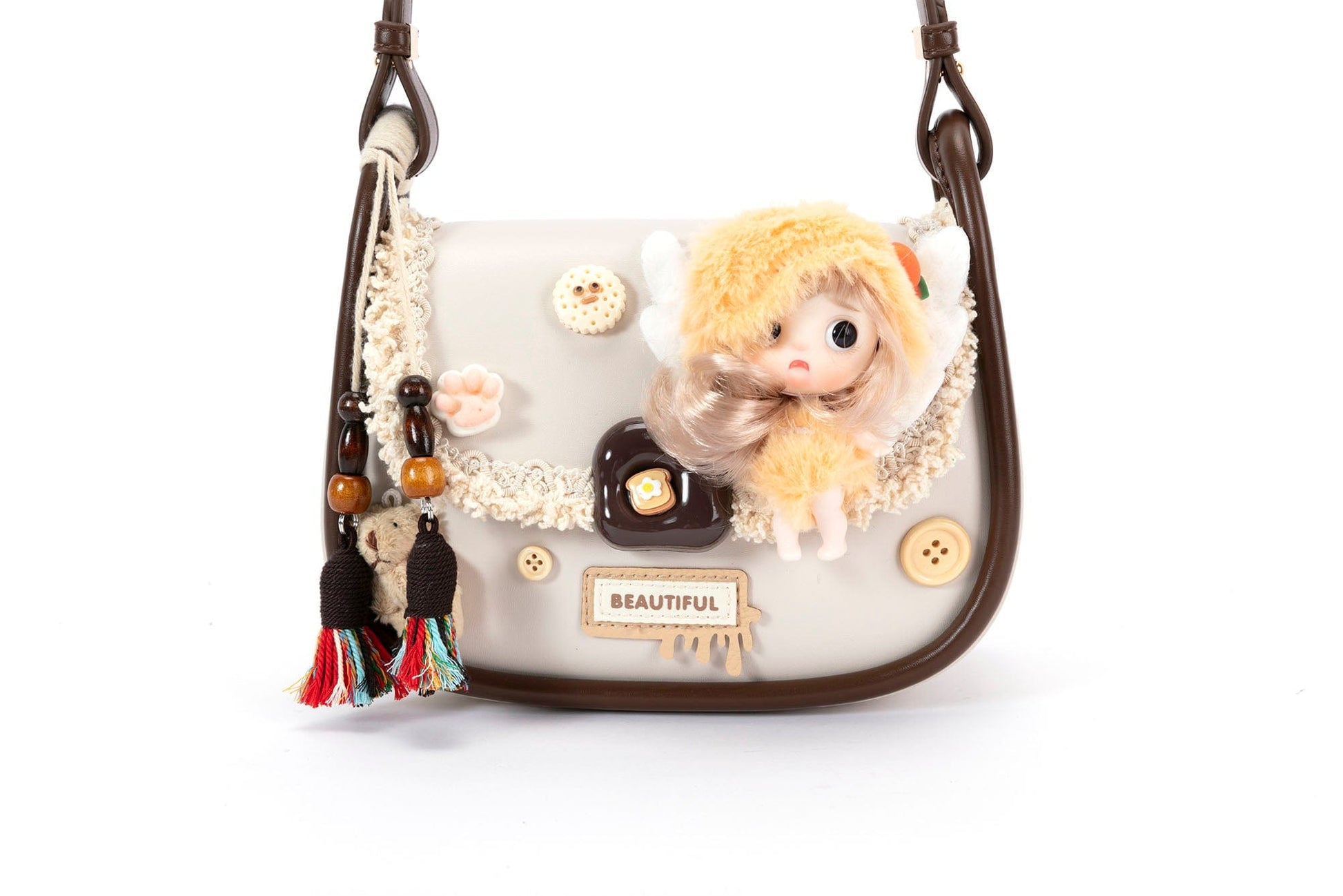 Sacoche de Poupée Fée Fantaisiste - sac à dos vintage - Sacoche de poupée fée fantaisiste au style vintage