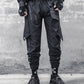Pantalons Cargo Patchwork Noir Chic