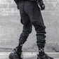 Pantalons Cargo Patchwork Noir Chic