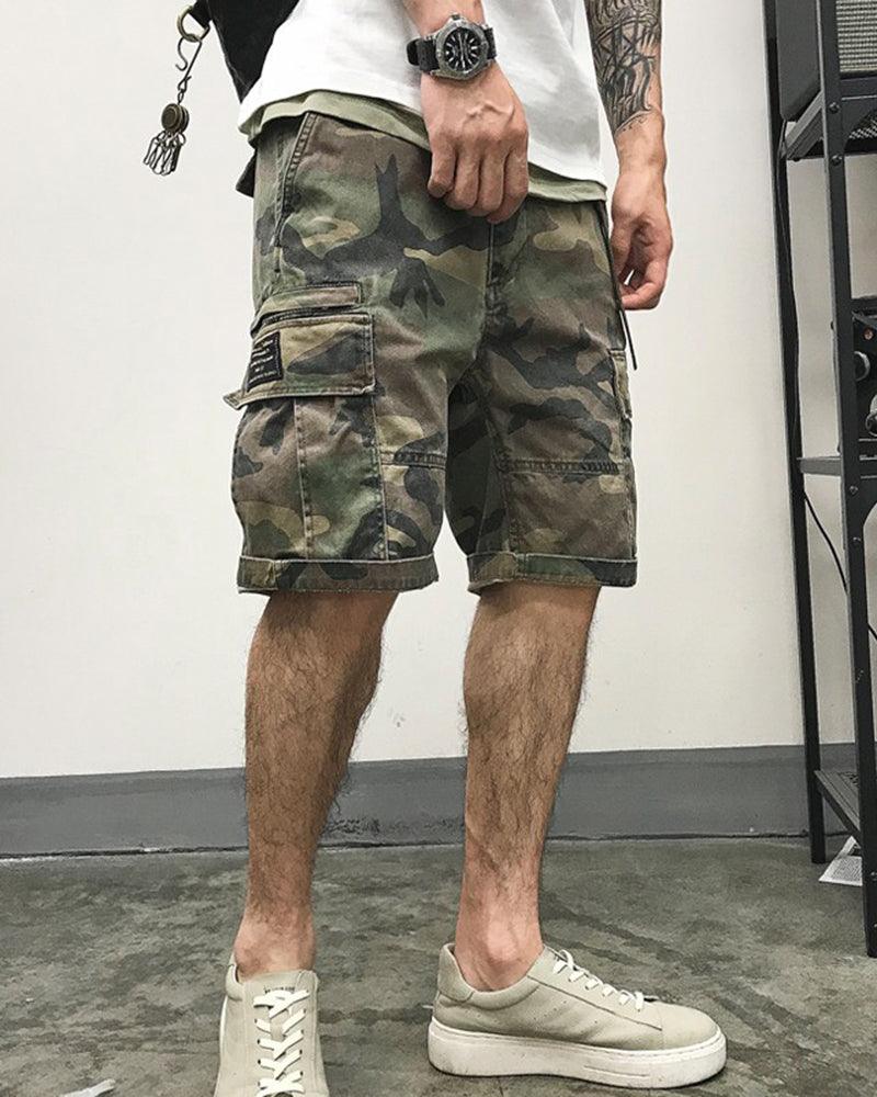 Shorts Cargo Camo Prêts pour la Ville -  mode extérieur - Shorts Cargo Camo pour Aventures en Plein Air