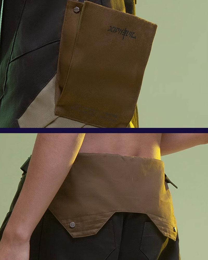 Shorts Cargo en Denim Lavé Futuristes -  denim lavé - Shorts Cargo en Denim Lavé pour un Style Futuriste