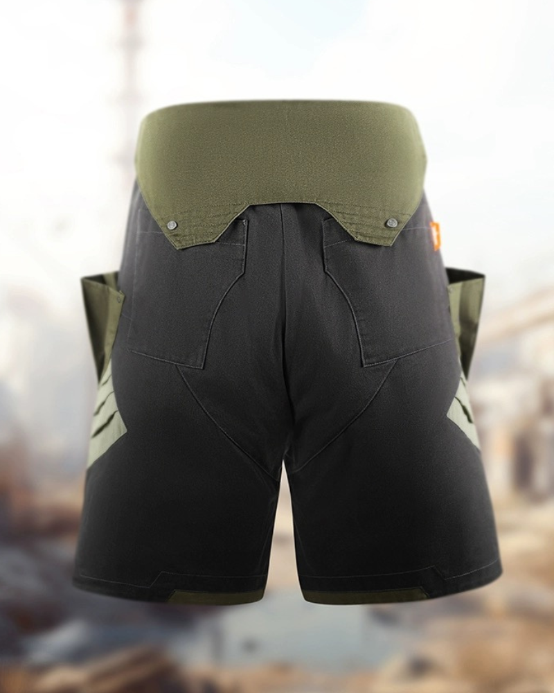 Shorts Cargo en Denim Lavé Futuristes -  mode futuriste - Shorts Cargo en Denim Lavé pour un Style Futuriste