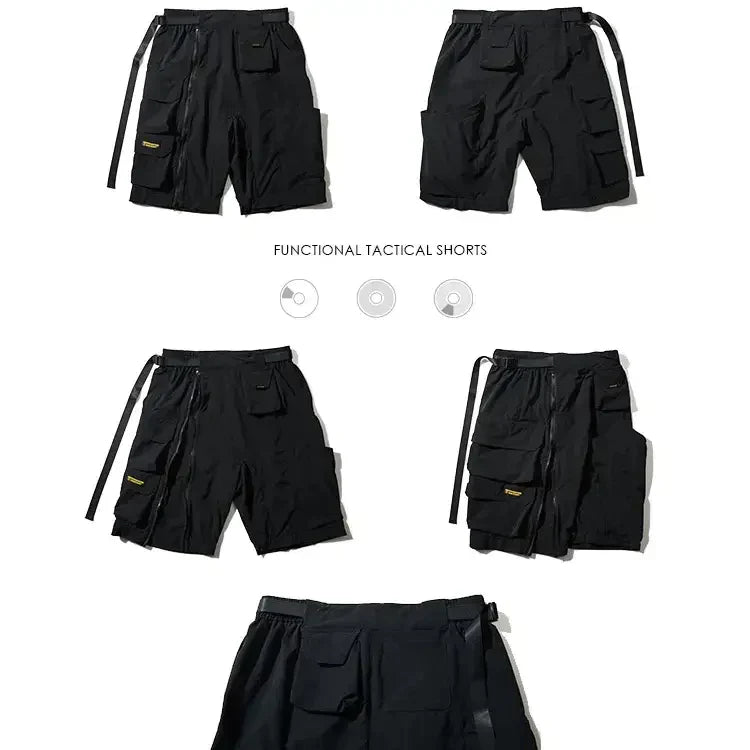Shorts Cargo Noirs Élégants -  style fonctionnel - Shorts Cargo Noirs Élégants pour un Style Urbain