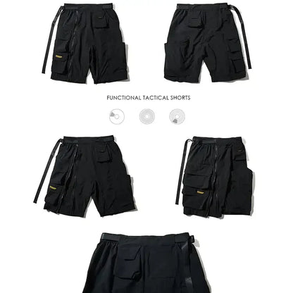 Shorts Cargo Noirs Élégants -  style fonctionnel - Shorts Cargo Noirs Élégants pour un Style Urbain