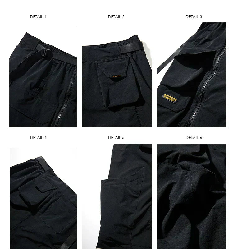 Shorts Cargo Noirs Stylés -  style urbain hommes - Shorts Cargo Noirs Stylés pour un Style Pratique