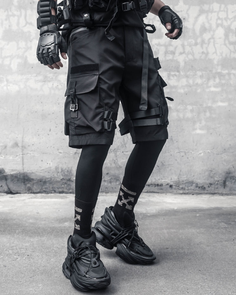 Shorts Cargo Noirs Toutes Saisons -  shorts d'été - Shorts Cargo Noirs Confortables pour Une Utilisation Quotidienne