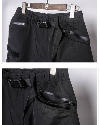 Shorts Cargo Noirs Toutes Saisons -  tech wear - Shorts Cargo Noirs Confortables pour Une Utilisation Quotidienne