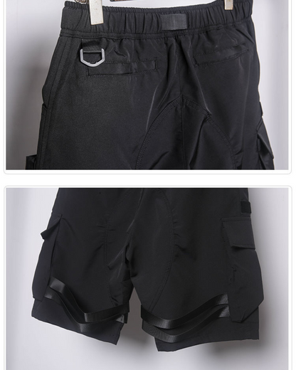 Shorts Cargo Noirs Toutes Saisons -  vêtements actifs - Shorts Cargo Noirs Confortables pour Une Utilisation Quotidienne