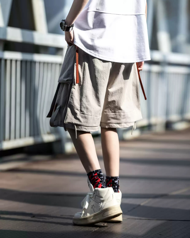 Shorts Cargo à Poches Multifonctionnels -  mode urbaine - Shorts Cargo Multifonctionnels avec Poches Détachables