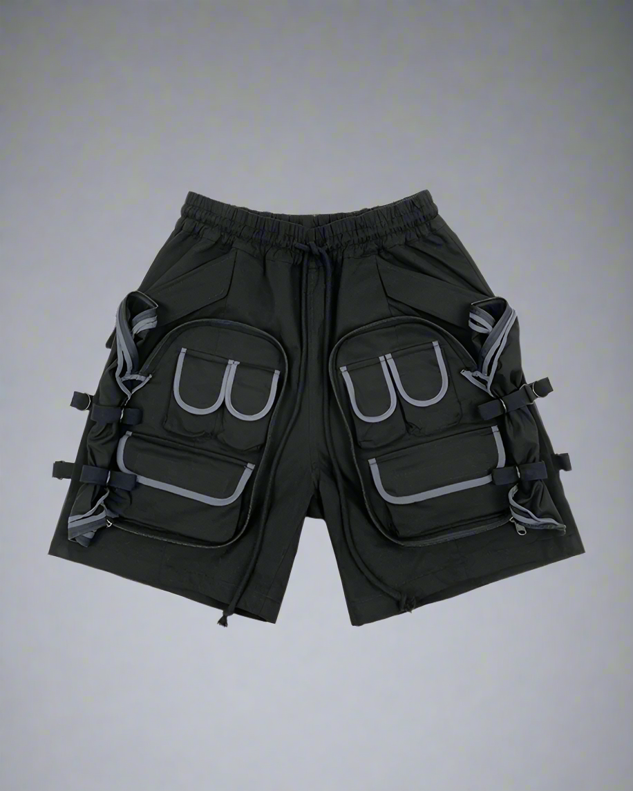 Shorts cargo polyvalents à poches multiples -  style techwear - Shorts cargo à poches pour le plein air et la ville