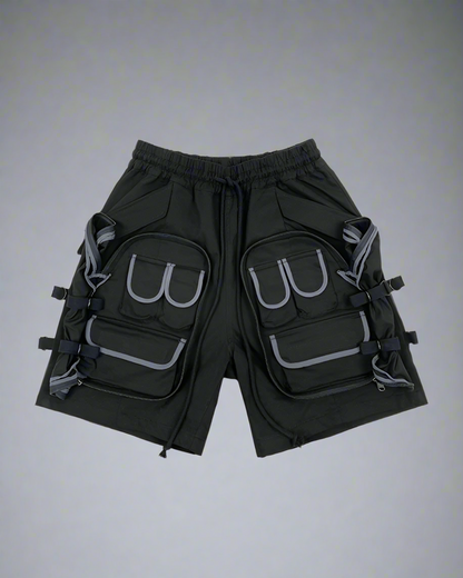 Shorts cargo polyvalents à poches multiples -  style techwear - Shorts cargo à poches pour le plein air et la ville