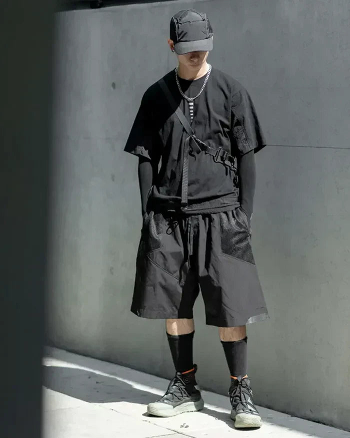 Shorts Chic Été -  urbain - Shorts Techwear Chic pour un Style Urbain en Été