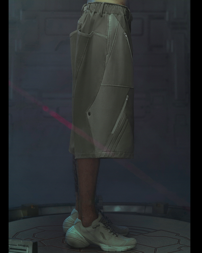 Shorts Cyberpunk Visionnaires - shorts techwear - Shorts Cyberpunk Stylés avec Poches Pratiques