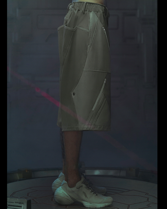 Shorts Cyberpunk Visionnaires - shorts techwear - Shorts Cyberpunk Stylés avec Poches Pratiques