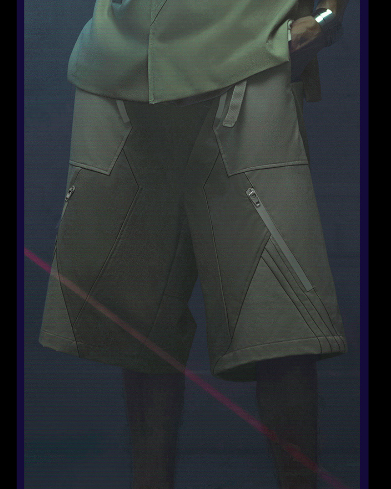 Shorts Cyberpunk Visionnaires -  techwear - Shorts Cyberpunk Stylés avec Poches Pratiques
