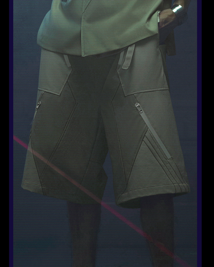 Shorts Cyberpunk Visionnaires -  techwear - Shorts Cyberpunk Stylés avec Poches Pratiques