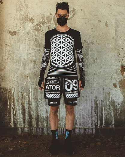 Shorts de Performance Biker Haute Technologie -  course urbaine - Shorts de Performance Biker Cyberpunk pour Urbaine