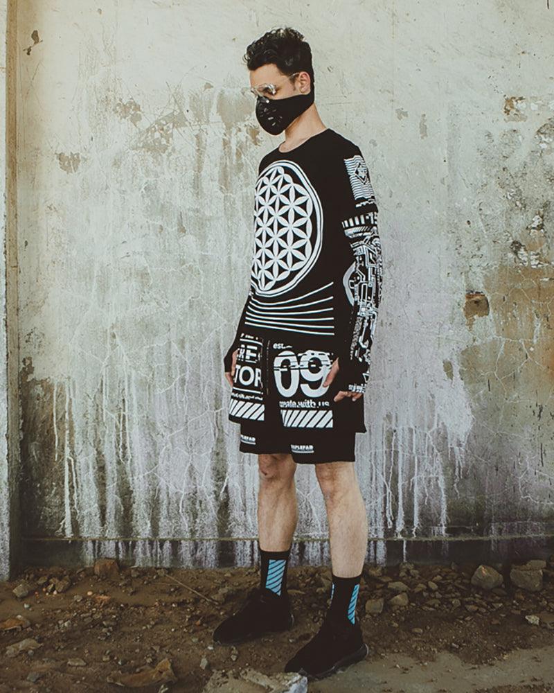Shorts de Performance Biker Haute Technologie -  look cyberpunk - Shorts de Performance Biker Cyberpunk pour Urbaine
