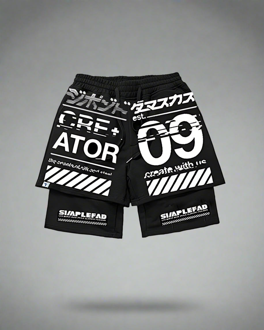 Shorts de Performance Biker Haute Technologie - shorts techwear - Shorts de Performance Biker Cyberpunk pour Urbaine