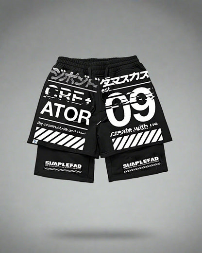 Shorts de Performance Biker Haute Technologie - shorts techwear - Shorts de Performance Biker Cyberpunk pour Urbaine