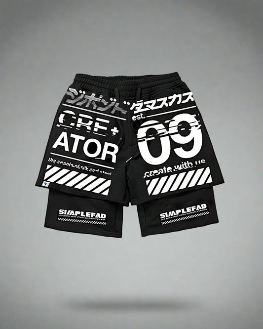 Shorts de Performance Biker Haute Technologie - shorts techwear - Shorts de Performance Biker Cyberpunk pour Urbaine