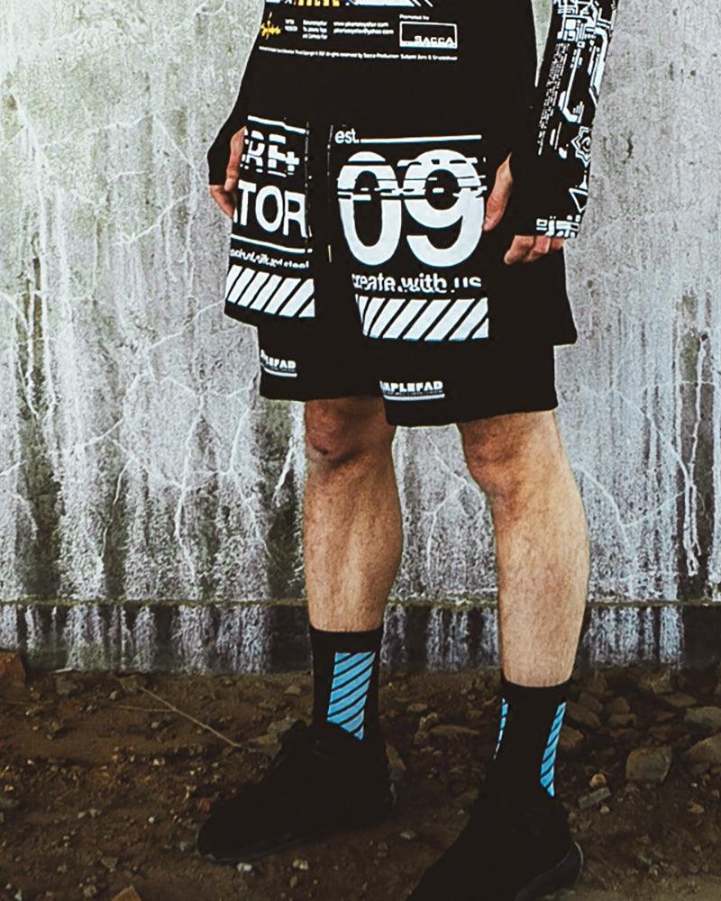 Shorts de Performance Biker Haute Technologie - vêtements urbains - Shorts de Performance Biker Cyberpunk pour Urbaine