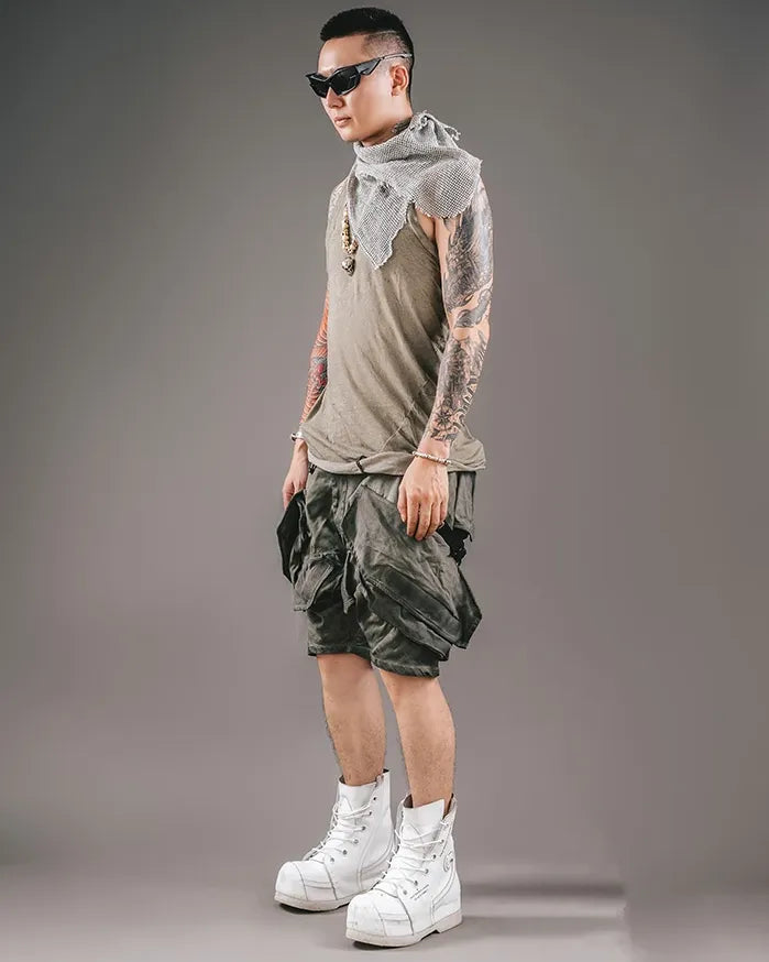 Shorts de style cyberpunk futuriste - shorts audacieux - Shorts cyberpunk futuristes pour un style urbain unique