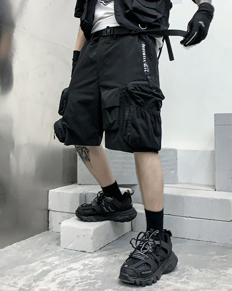 Shorts à Dos de Transport Polyvalents -  shorts cargo - Shorts Cargo Techwear : Style Urbain et Fonctionnalité