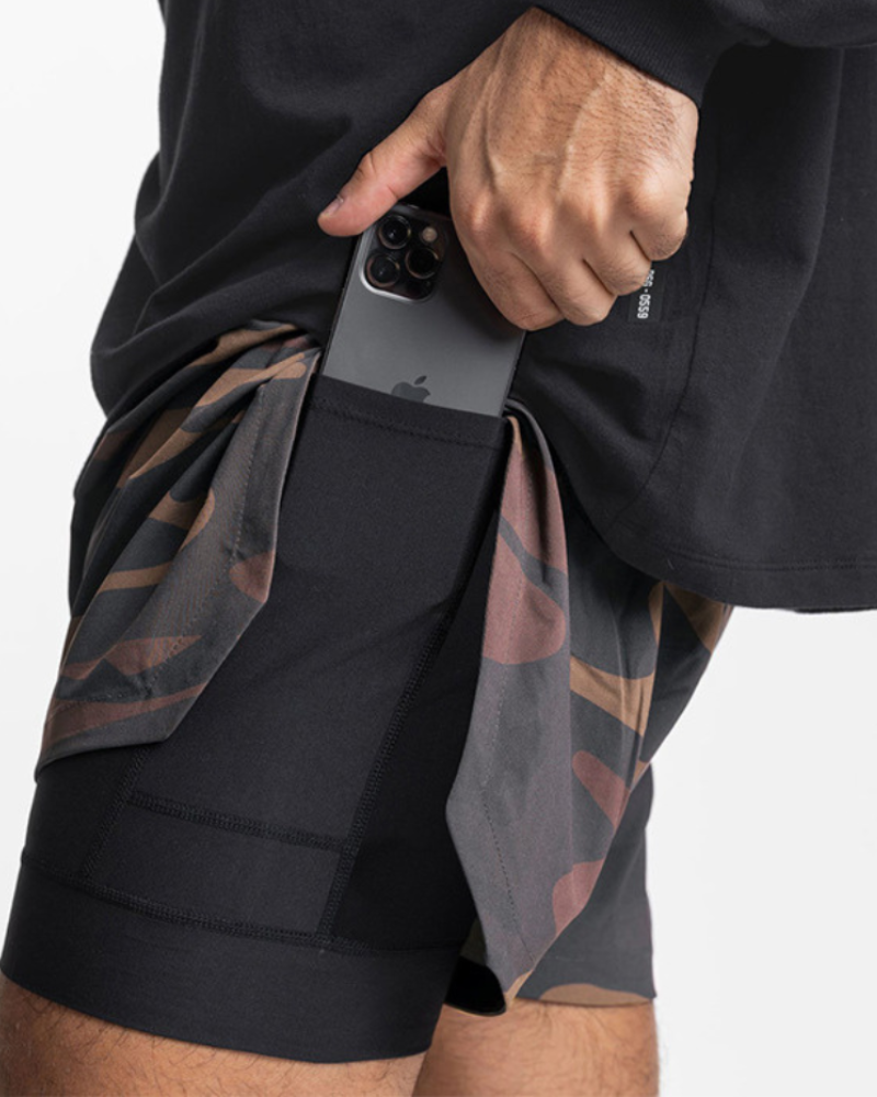 Shorts à Double Couche pour un Confort Toute la Journée -  vêtements de sport - Shorts à Double Couche pour Confort et Style au Quotidien