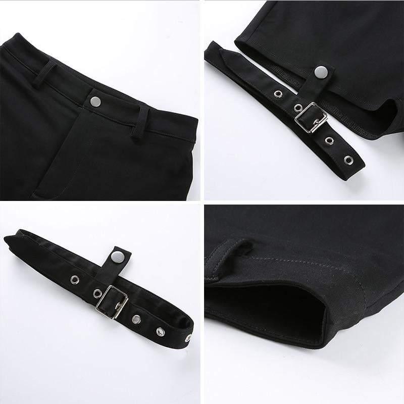 Shorts Détails Anneaux Audacieux -  anneaux de jambe - Shorts Cargo Femme avec Détails Audacieux et Confortables