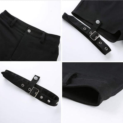 Shorts Détails Anneaux Audacieux -  anneaux de jambe - Shorts Cargo Femme avec Détails Audacieux et Confortables