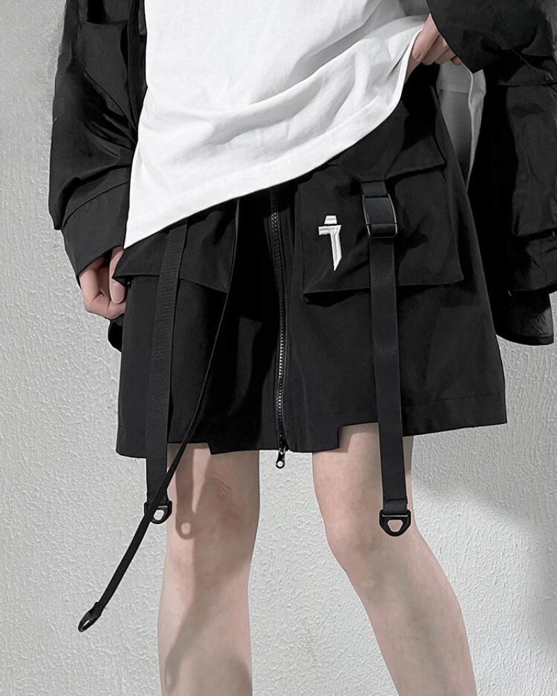 Shorts Jupe Cargo Tout-en-Un -  mode urbaine - Shorts Jupe Cargo Unisexe Polyvalents et Fonctionnels