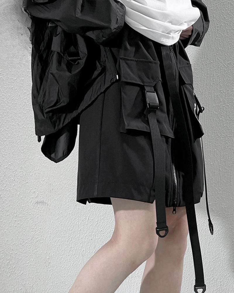 Shorts Jupe Cargo Tout-en-Un -  pantalons techwear - Shorts Jupe Cargo Unisexe Polyvalents et Fonctionnels