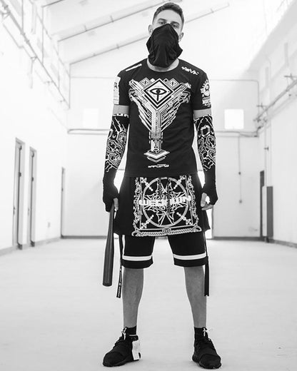 Shorts Rocker Cyberpunk Édgy -  noir - Shorts punk cyber pour un style edgy et moderne