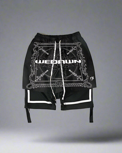 Shorts Rocker Cyberpunk Édgy - shorts - Shorts punk cyber pour un style edgy et moderne