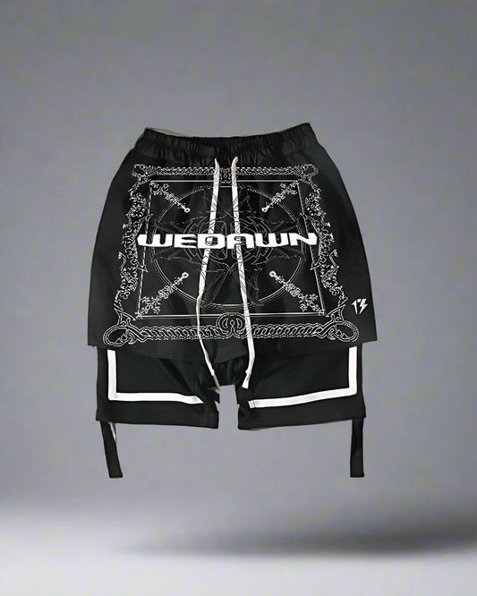 Shorts Rocker Cyberpunk Édgy - shorts - Shorts punk cyber pour un style edgy et moderne