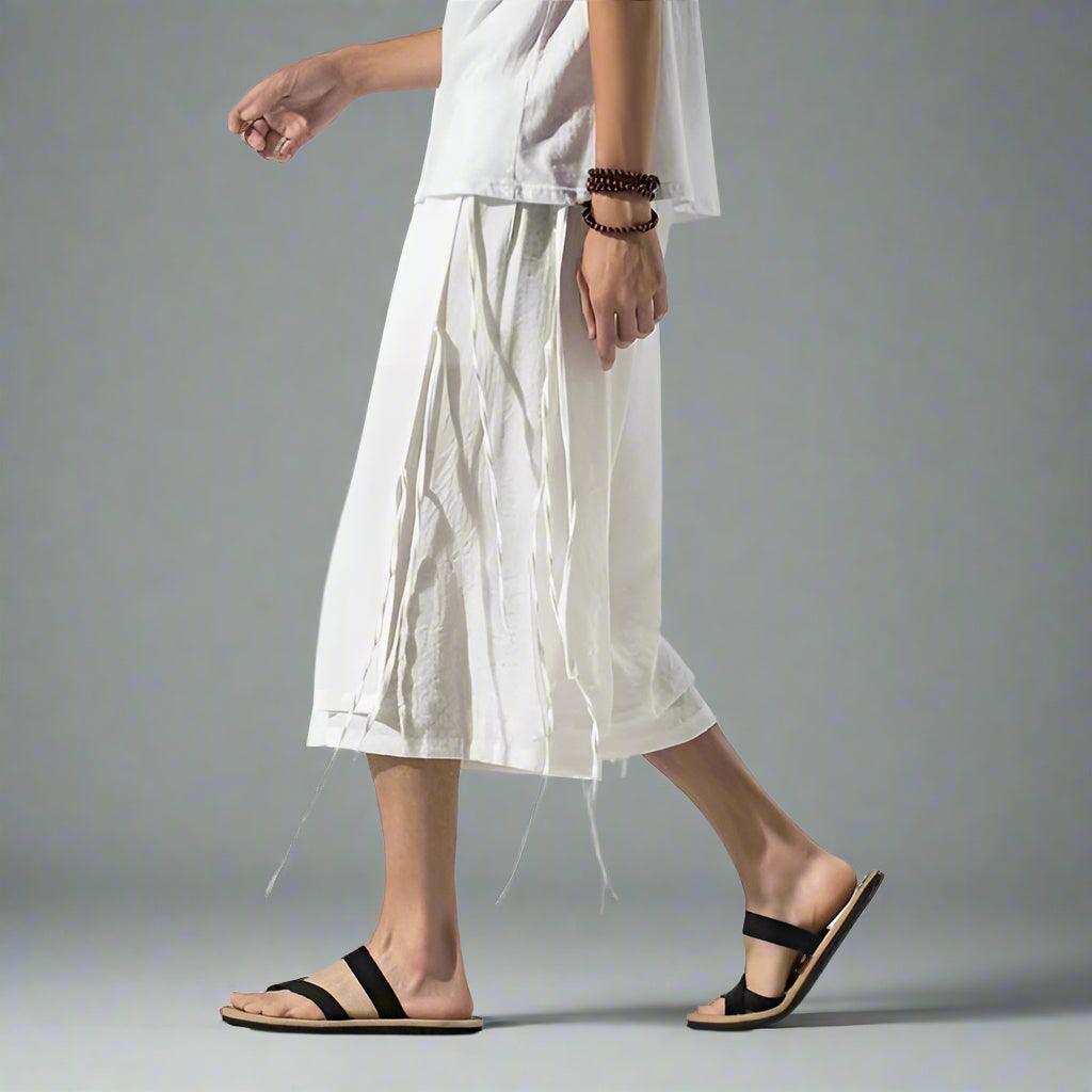 Shorts Urbains Superposés et Stylés -  hakama - Shorts Urbains Superposés pour un Style Décontracté