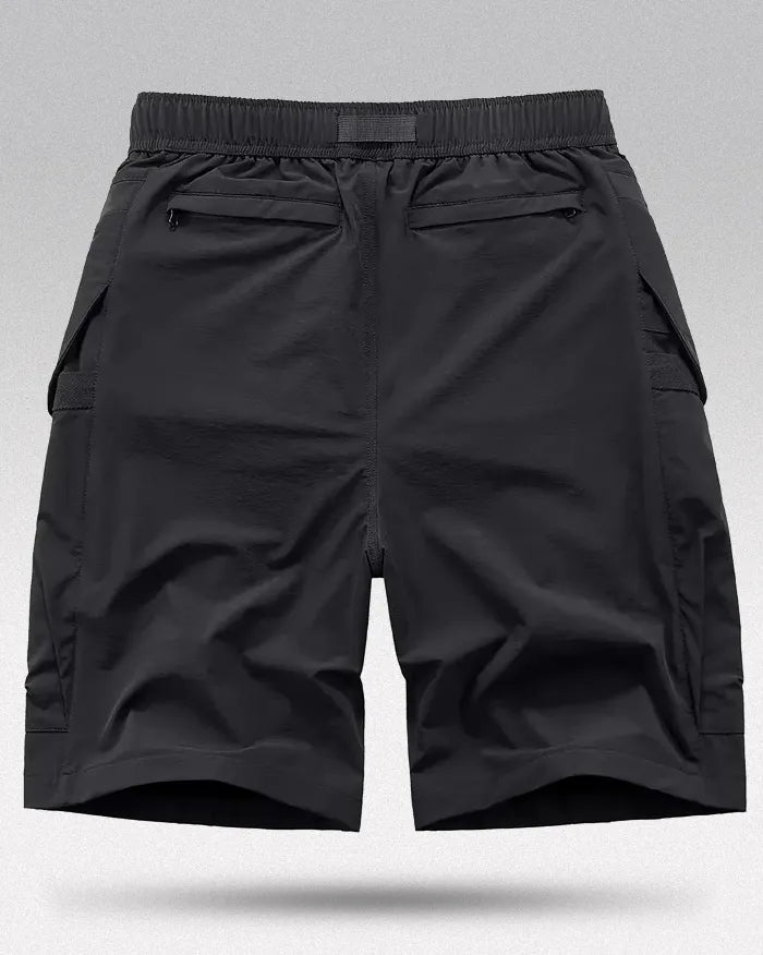 Shorts utilitaires essentiels de l'explorateur -  shorts avec poches - Shorts cargo noirs pour un confort et un style urbain