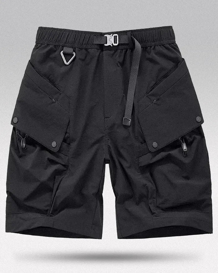 Shorts utilitaires essentiels de l'explorateur - shorts utilitaires - Shorts cargo noirs pour un confort et un style urbain