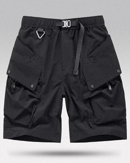 Shorts utilitaires essentiels de l'explorateur - shorts utilitaires - Shorts cargo noirs pour un confort et un style urbain