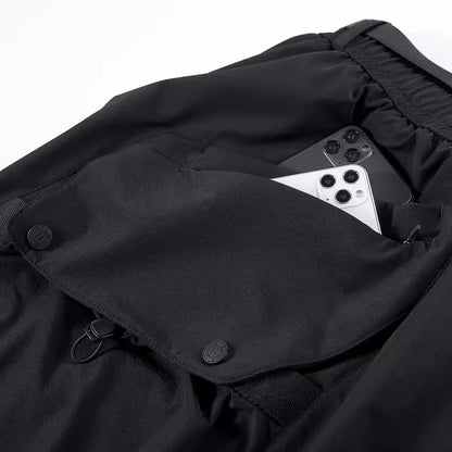 Shorts utilitaires essentiels de l'explorateur -  techwear - Shorts cargo noirs pour un confort et un style urbain