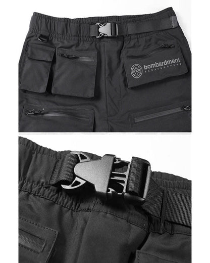 Shorts Utilitaires Urbains Polyvalents -  pantalons noirs - Shorts Utilitaires Urbains en Noir pour Actifs