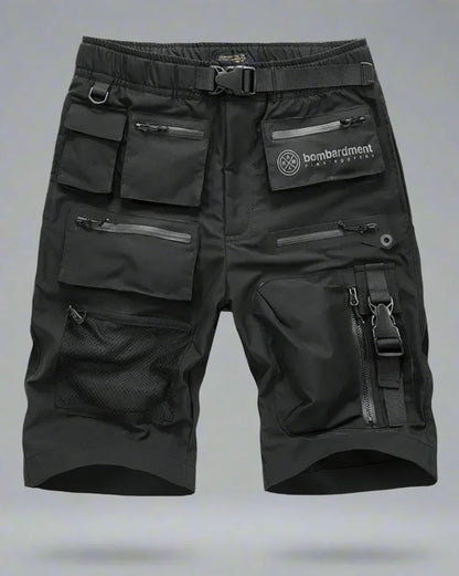 Shorts Utilitaires Urbains Polyvalents - shorts pour aventures urbaines - Shorts Utilitaires Urbains en Noir pour Actifs